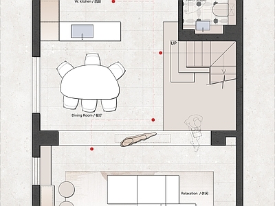 别墅 247㎡联排别墅 户型优化 彩平图 别墅豪宅 psd素材 施工图