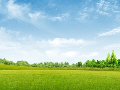 现代其它外景 窗外景 草地天空