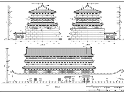 中式古建 船造型仿古饭店 施工图