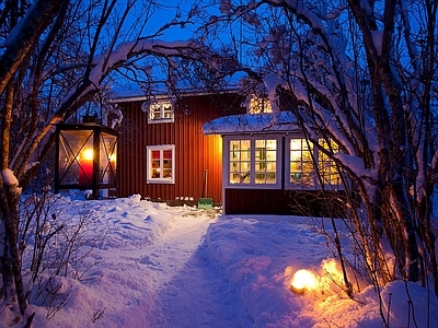 现代其它外景 夜晚雪景 窗外景