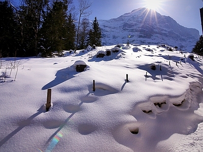 北欧风景 雪景 自然风景