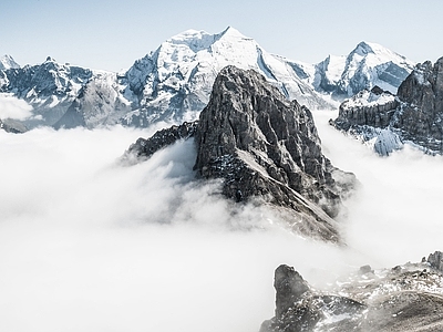 北欧风景 雪山 雪景