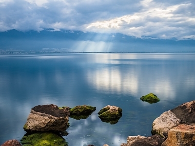 现代风景 海滩 白天