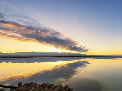 现代风景 海滩 夕阳