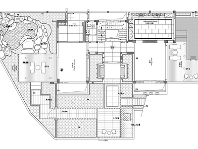 新中式禅意庭院 平面图 别墅 施工图