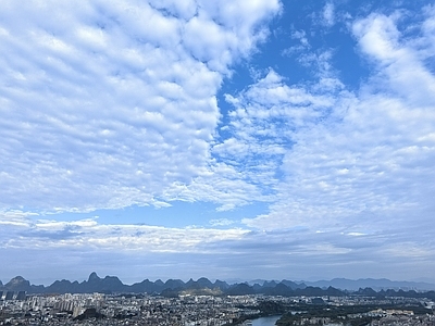 现代中式天空外景 城市天空 天空 软膜天花