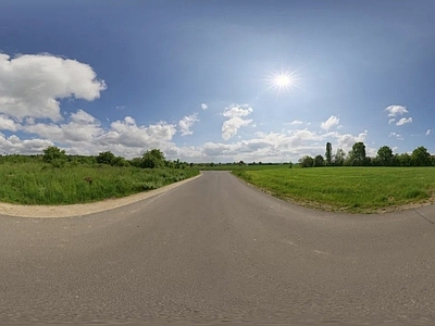 现代户外HDR 晴朗天空 道路景观