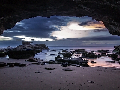 现代风景 现代风景海边风景 黄昏海边自然景 黄昏海滩风景 夜晚海边风景