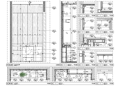 现代墙面节点 端景台 固定家具 挑台 石材端景台 石材装饰台 施工图