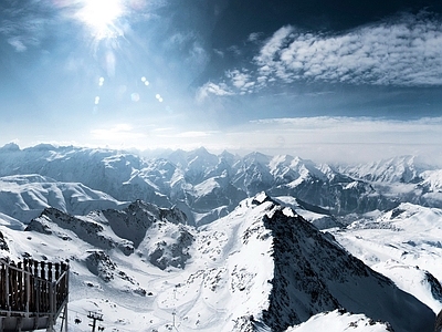 北欧风景 雪 群