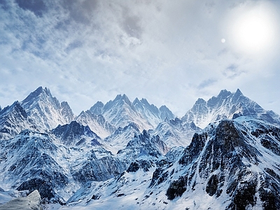 北欧风景 雪 群