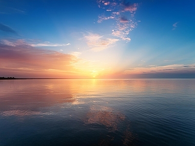 现代美式风景 海洋 夕阳 傍晚