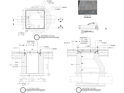 给排水节点详图 井盖节点 地面隐蔽式 装饰井盖 盖板 排水口 施工图