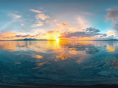 现代天空HDR 蓝天白云天空全景 黄昏HDR