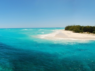 现代风景 现代风景海洋蓝 海边树林 岛屿 海滩海景 蓝色海洋风景