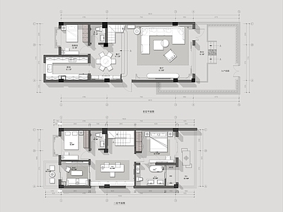 别墅 240㎡叠墅平面 叠墅平面设计图 彩平图 户型优化 施工图