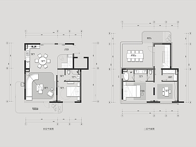 现代公寓 150㎡公寓平面 复式公寓平面设计 施工图