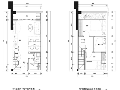 现代公寓 现代公寓 27平方米复式 公寓设计 loft公寓 施工图