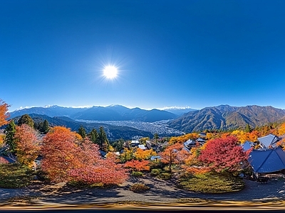 现代户外HDR 秋天区景区全景