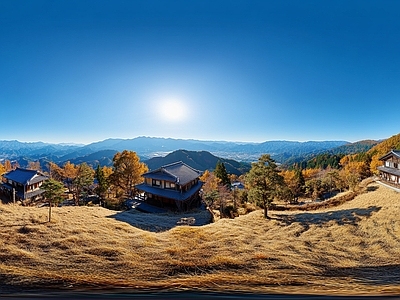 现代户外HDR 秋天区景区全景