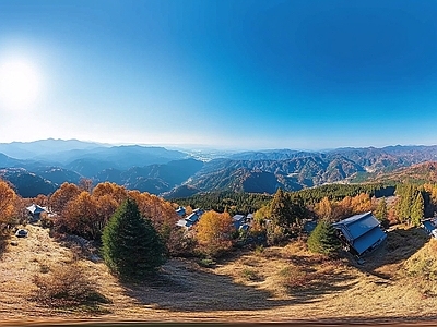 现代户外HDR 秋天区景区全景