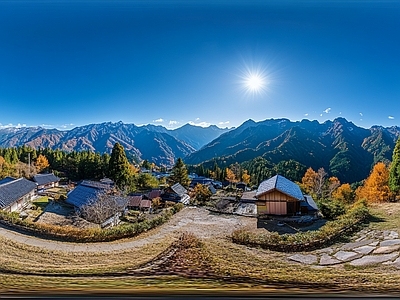 现代户外HDR 秋天区景区全景