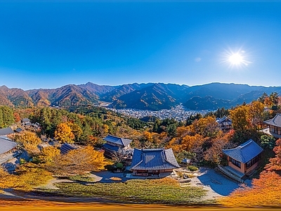 现代户外HDR 秋天区景区全景