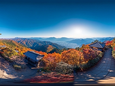 现代户外HDR 秋天区景区全景