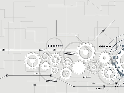 现代壁纸 灰白色系齿轮科技 几何壁纸