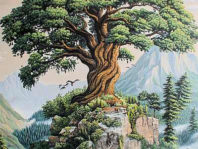 现代壁画 新农村壁画 风景壁画