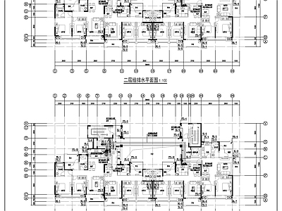 给排水图 小高层住宅楼水施 建筑给排水 施工图