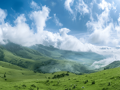 现代欧式风景 草原 草场