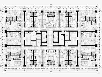 建筑平面图 LOFT翡翠公寓 施工图