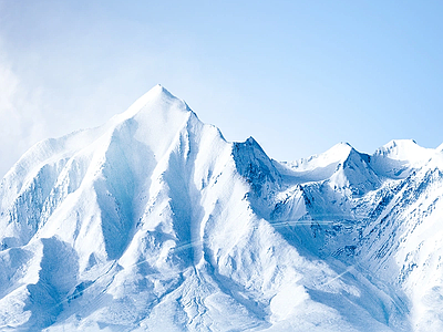 现代风景 写实山雪地