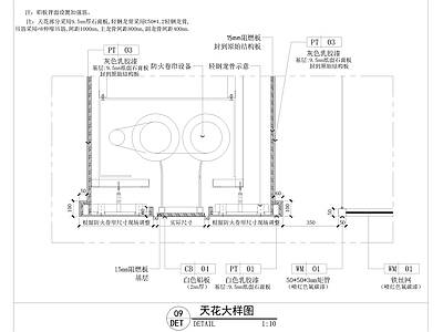 现代吊顶节点 石膏板吊顶 消防 铁丝网吊顶节点 轻钢龙骨吊顶节点 施工图