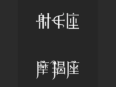 现代壁纸 十二星座字体