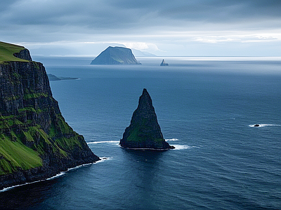 现代风景 北欧 悬崖 海角