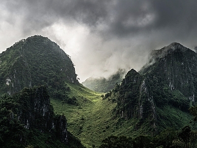 现代风景 山 山景外景 阴天山景