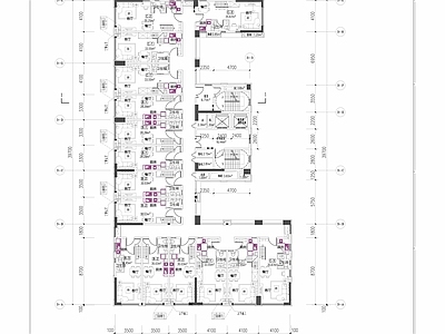 建筑平面图 LOFT公寓 施工图