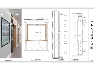 现代墙面节点 企业文化墙身节点 企业文化墙身大样 电视背景墙 家装节点 施工图