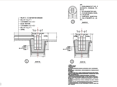 给排水图 渗水井 海绵城市 植草沟 雨水园 做法详图 施工图