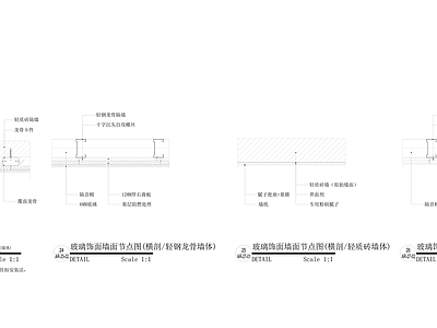 现代简约墙面节点 家装节点 墙面 节点图 施工图