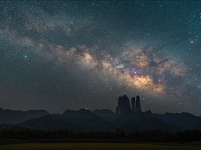 现代风景 星空 夜景