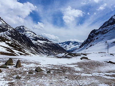 北欧风景 雪山 雪景