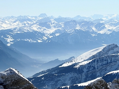 北欧风景 雪山 雪景