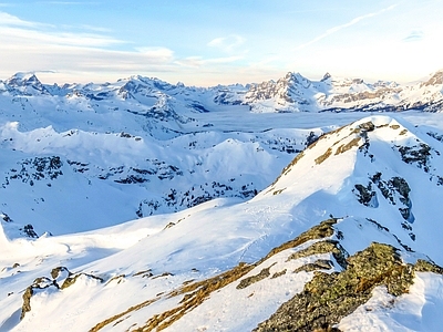 北欧风景 雪山 雪景