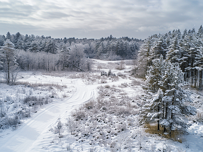 欧式风景 雪景 雪地