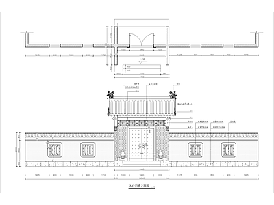 中式新中式古建 垂花门 门头 入户门 别墅大门 古建门头 施工图