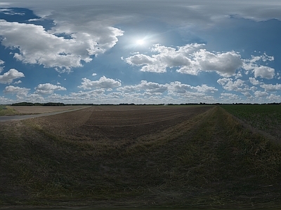 现代天空外景 田野阳光明媚 草地 白天天空