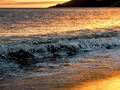 现代风景 夕阳 黄昏 海滩